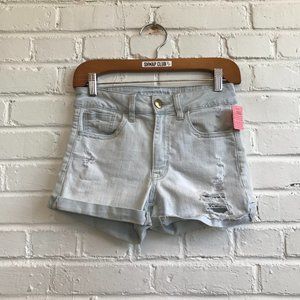 AMERICAN EAGLE OUTFITTERS light blue denim jeans shorts super stretch